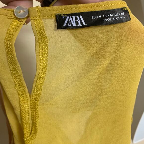 Zara Multicolor Tie Front Cropped Top Womens Size M - Picture 5 of 8